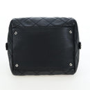 CHANEL Chain Matelasse Shoulder Bag Caviar Skin Black Silver CC Auth yk20796SAV-10