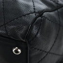 CHANEL Chain Matelasse Shoulder Bag Caviar Skin Black Silver CC Auth yk20796SAV-12
