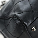CHANEL Chain Matelasse Shoulder Bag Caviar Skin Black Silver CC Auth yk20796SAV-13