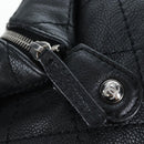 CHANEL Chain Matelasse Shoulder Bag Caviar Skin Black Silver CC Auth yk20796SAV-16