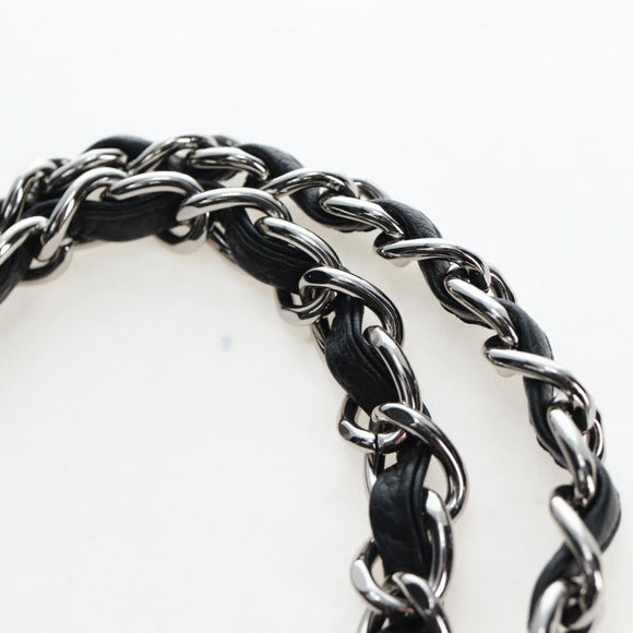 CHANEL Chain Matelasse Shoulder Bag Caviar Skin Black Silver CC Auth yk20796SAV