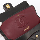 CHANEL Double Flap Chain Matelasse 25 Bag Lamb Skin Black Gold Auth yk20797SAM-9