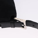 FENDI Mamma Baguette Shoulder Bag Cotton Jersey Black Silver Auth yk20801V-14