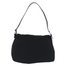 FENDI Mamma Baguette Shoulder Bag Cotton Jersey Black Silver Auth yk20801V-3