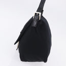 FENDI Mamma Baguette Shoulder Bag Cotton Jersey Black Silver Auth yk20801V-4