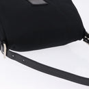 FENDI Mamma Baguette Shoulder Bag Cotton Jersey Black Silver Auth yk20801V-6