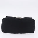 FENDI Mamma Baguette Shoulder Bag Cotton Jersey Black Silver Auth yk20801V-9