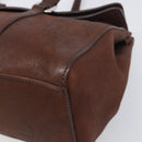 PRADA Shoulder Bag Leather Brown Silver Auth yk20802SAV-15