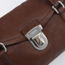 PRADA Shoulder Bag Leather Brown Silver Auth yk20802SAV-20