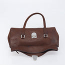PRADA Shoulder Bag Leather Brown Silver Auth yk20802SAV-21
