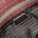 PRADA Shoulder Bag Leather Brown Silver Auth yk20802SAV-22