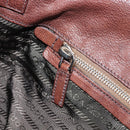 PRADA Shoulder Bag Leather Brown Silver Auth yk20802SAV-25