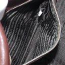 PRADA Shoulder Bag Leather Brown Silver Auth yk20802SAV-26