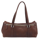 PRADA Shoulder Bag Leather Brown Silver Auth yk20802SAV-2