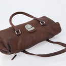 PRADA Shoulder Bag Leather Brown Silver Auth yk20802SAV-6