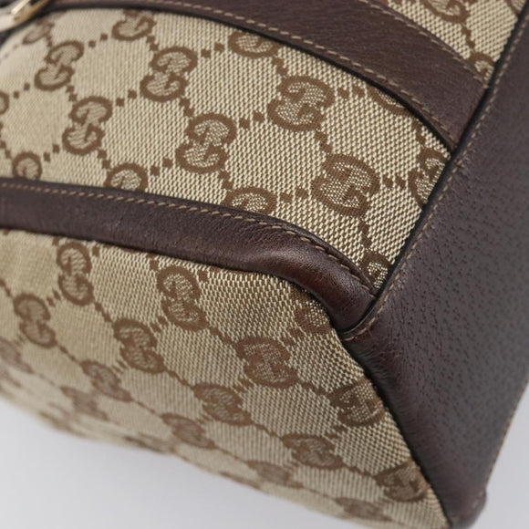 GUCCI Abbey GG Canvas Boston Bag Beige Gold 130942 Auth yk20803SAV