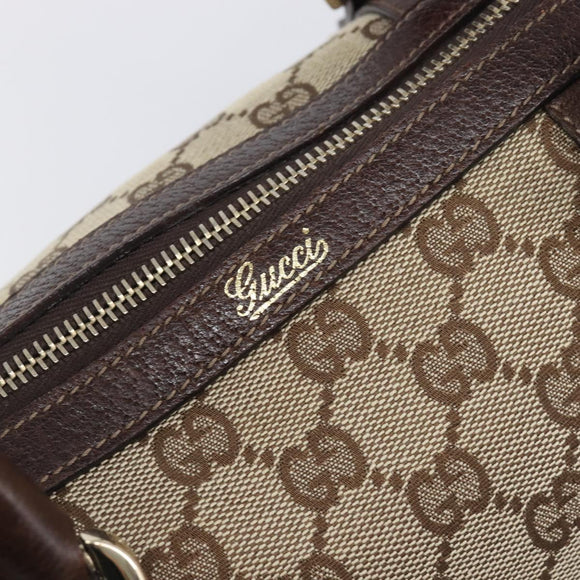 GUCCI Abbey GG Canvas Boston Bag Beige Gold 130942 Auth yk20803SAV