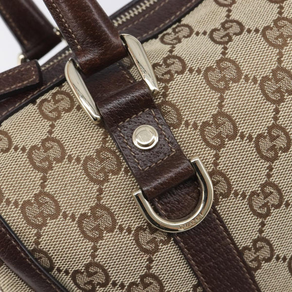 GUCCI Abbey GG Canvas Boston Bag Beige Gold 130942 Auth yk20803SAV
