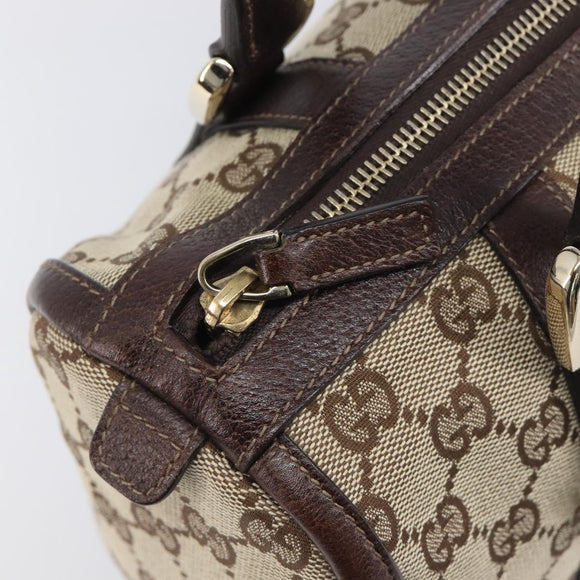 GUCCI Abbey GG Canvas Boston Bag Beige Gold 130942 Auth yk20803SAV