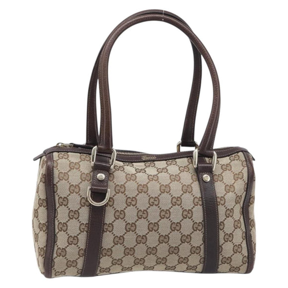 GUCCI Abbey GG Canvas Boston Bag Beige Gold 130942 Auth yk20803SAV