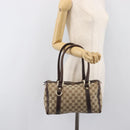 GUCCI Abbey GG Canvas Boston Bag Beige Gold 130942 Auth yk20803SAV-24