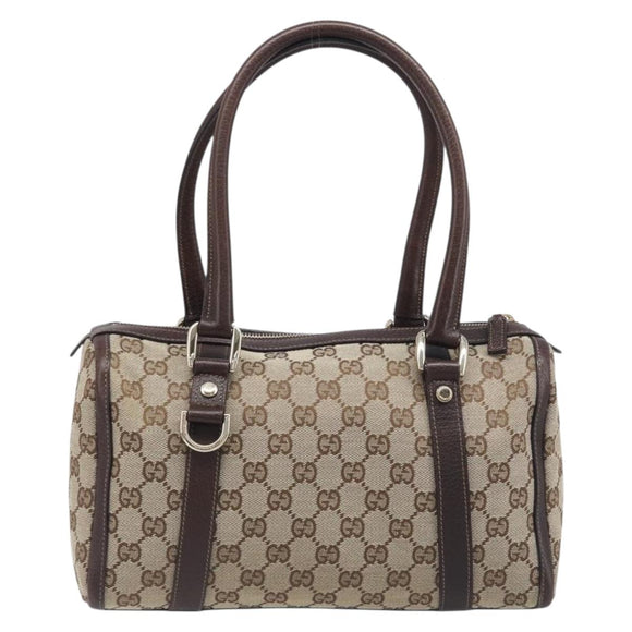 GUCCI Abbey GG Canvas Boston Bag Beige Gold 130942 Auth yk20803SAV