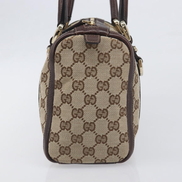 GUCCI Abbey GG Canvas Boston Bag Beige Gold 130942 Auth yk20803SAV