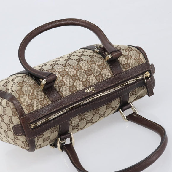 GUCCI Abbey GG Canvas Boston Bag Beige Gold 130942 Auth yk20803SAV
