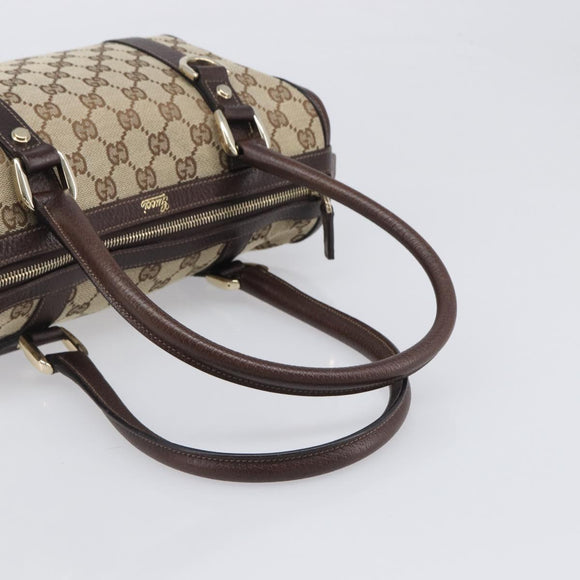 GUCCI Abbey GG Canvas Boston Bag Beige Gold 130942 Auth yk20803SAV