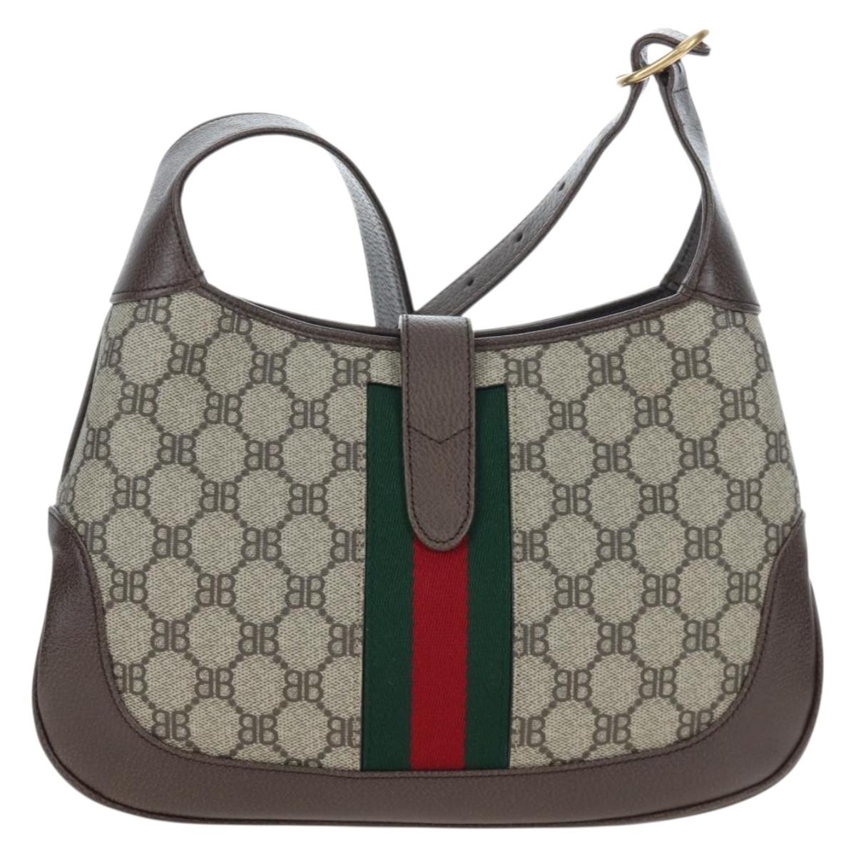 BALENCIAGA BB Monogram Jackie GUCCI collaboration PVC 680118 Auth