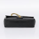 CHANEL Double Flap Chain Matelasse Bag Lamb Skin Black Gold CC Auth yk20805SAM-9