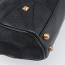 GUCCI GG Canvas Jackie Hand Bag Leather Black 124409 Auth yk20807V-14