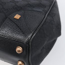 GUCCI GG Canvas Jackie Hand Bag Leather Black 124409 Auth yk20807V-15