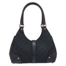 GUCCI GG Canvas Jackie Hand Bag Leather Black 124409 Auth yk20807V-2