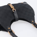 GUCCI GG Canvas Jackie Hand Bag Leather Black 124409 Auth yk20807V-6