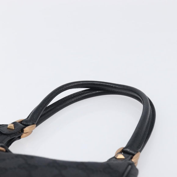 GUCCI GG Canvas Jackie Hand Bag Leather Black 124409 Auth yk20807V