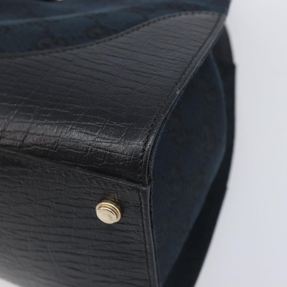 GUCCI GG Canvas Web Sherry Line Hand Bag Black Gold 130995 Auth yk20808SAV