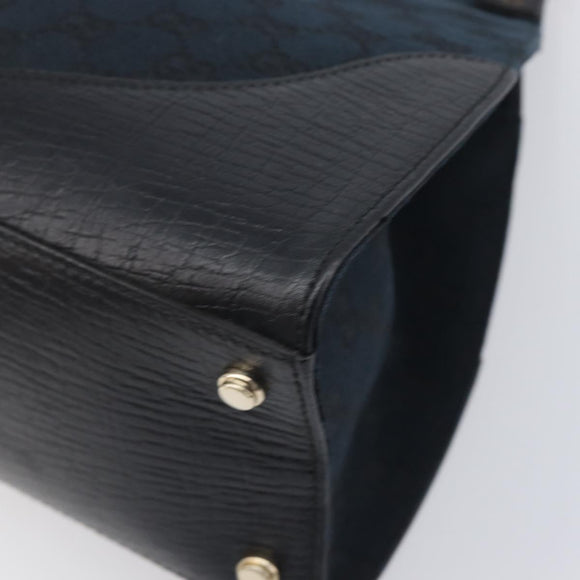 GUCCI GG Canvas Web Sherry Line Hand Bag Black Gold 130995 Auth yk20808SAV