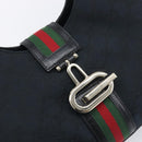 GUCCI GG Canvas Web Sherry Line Hand Bag Black Gold 130995 Auth yk20808SAV-17