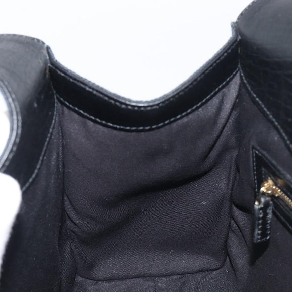 GUCCI GG Canvas Web Sherry Line Hand Bag Black Gold 130995 Auth yk20808SAV