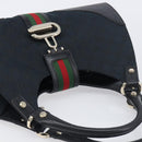 GUCCI GG Canvas Web Sherry Line Hand Bag Black Gold 130995 Auth yk20808SAV-6
