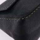 FENDI Selleria Mamma Baguette Shoulder Bag Leather Black Auth yk20809V-9