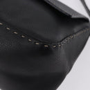 FENDI Selleria Mamma Baguette Shoulder Bag Leather Black Auth yk20809V-14