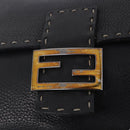 FENDI Selleria Mamma Baguette Shoulder Bag Leather Black Auth yk20809V-18