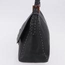 FENDI Selleria Mamma Baguette Shoulder Bag Leather Black Auth yk20809V-3