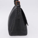 FENDI Selleria Mamma Baguette Shoulder Bag Leather Black Auth yk20809V-4