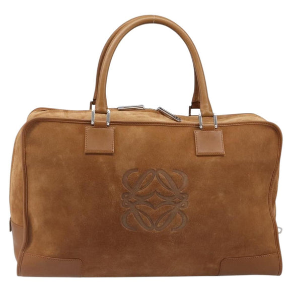 LOEWE Amazona 44 Hand Bag Suede Brown Silver Auth yk20811SAV