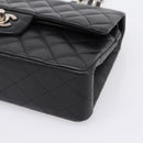 CHANEL Double Flap Chain Matelasse 23 Bag Lamb Skin Black Silver Auth yk20812SAM-10