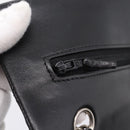 CHANEL Double Flap Chain Matelasse 23 Bag Lamb Skin Black Silver Auth yk20812SAM-23