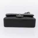 CHANEL Double Flap Chain Matelasse 23 Bag Lamb Skin Black Silver Auth yk20812SAM-9